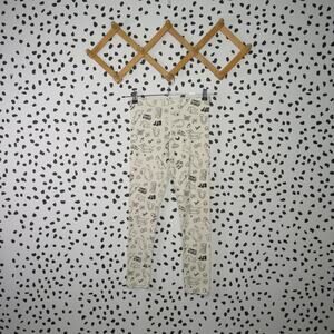 Wonder Nation White Doodle Print Girls Casual Leggings